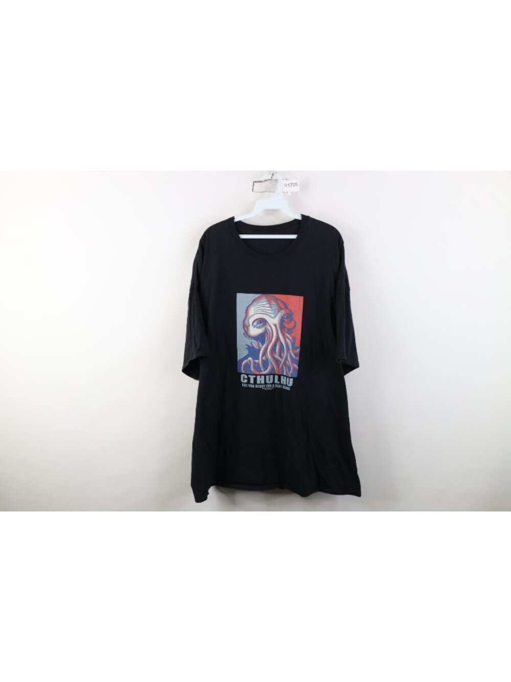 Vtg Y2K Mens 3XL Faded Spell Out Cthulhu For President Short Sleeve T-Shirt